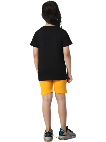 Black and Yellow Boys Regular Co Ord-Set