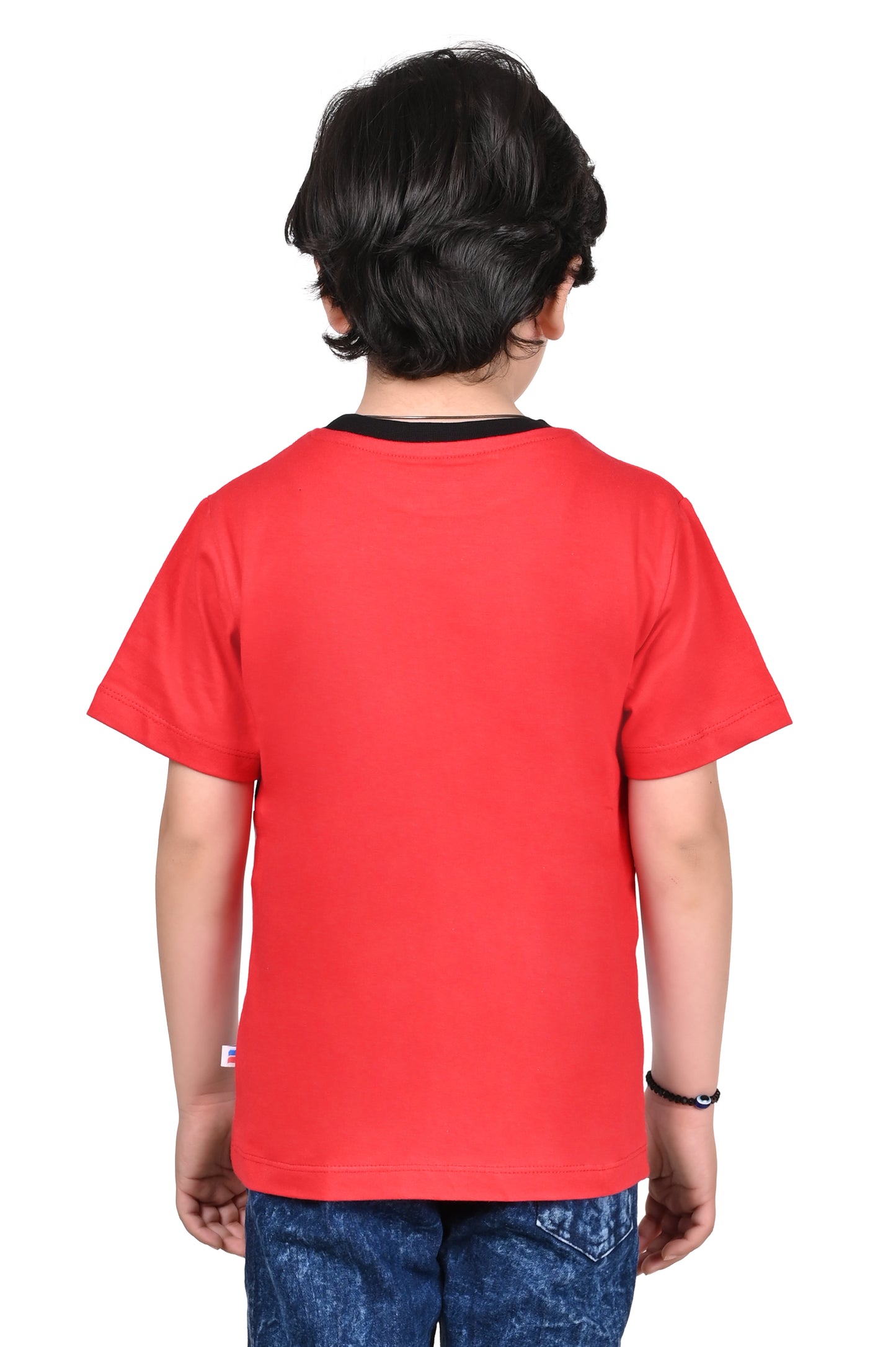 Red Black White Boys Printed T-Shirt Cotton Regular Fit