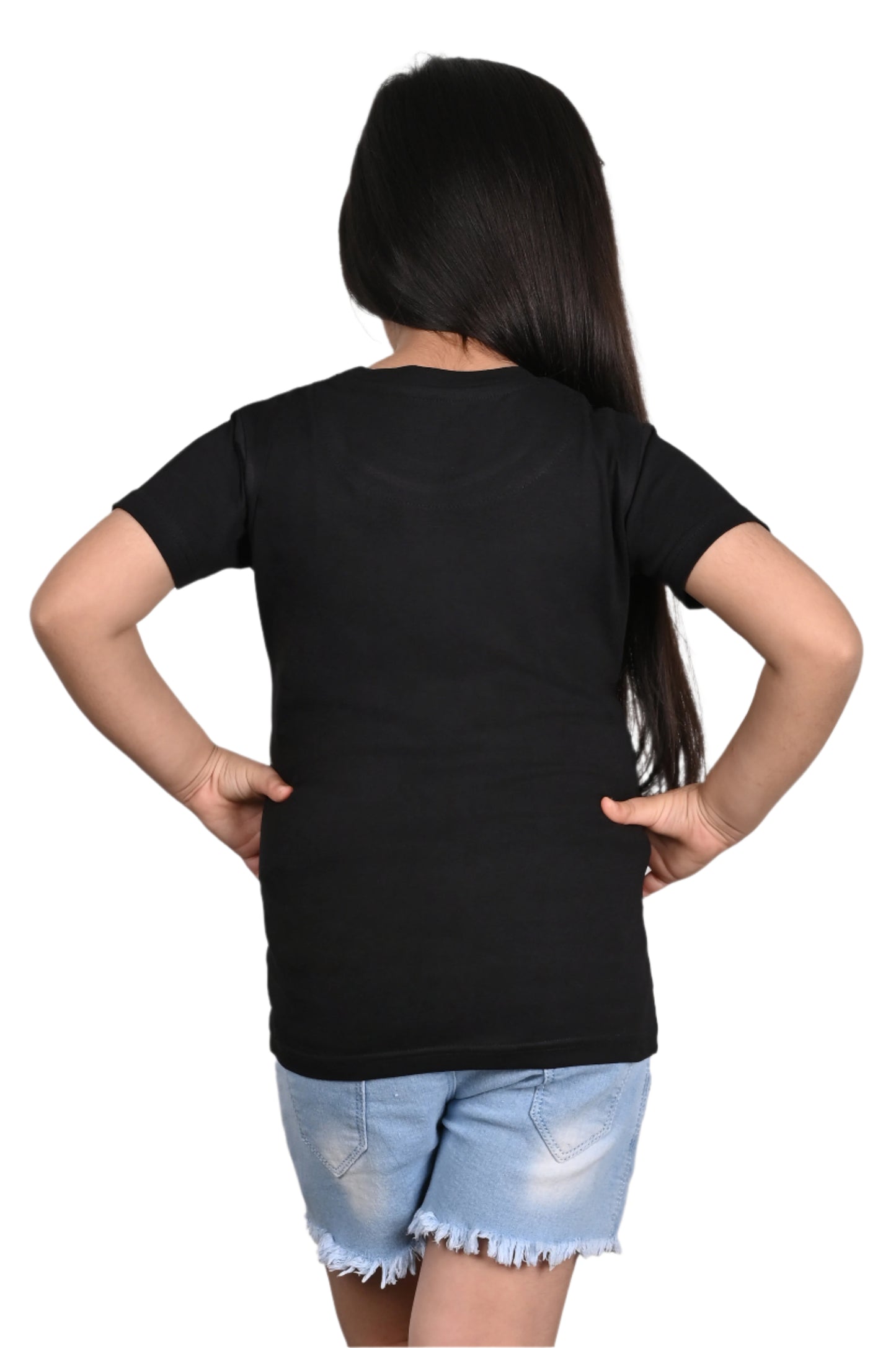 Stylish Black Printed T-Shirt for Girls