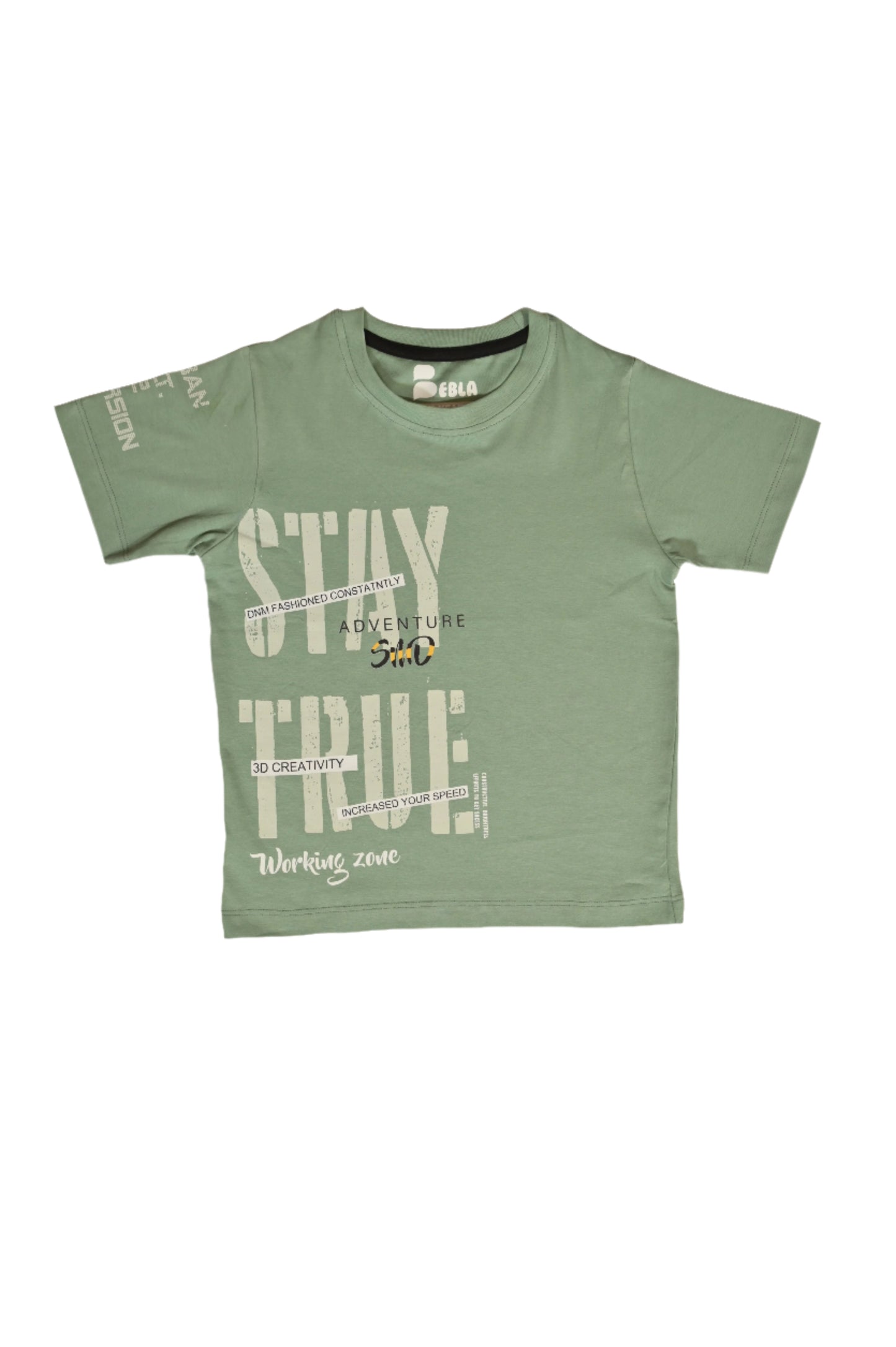 Sea Green Boys Printed Cotton T-Shirt Stylish Comfortable