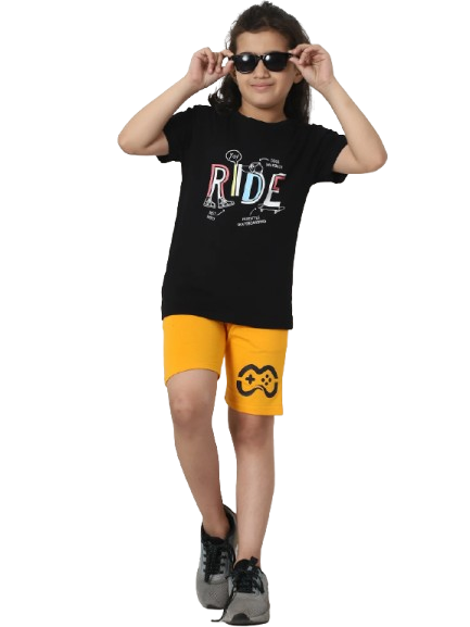 Yellow  and black Yellow  Boys Co Ord-Set
