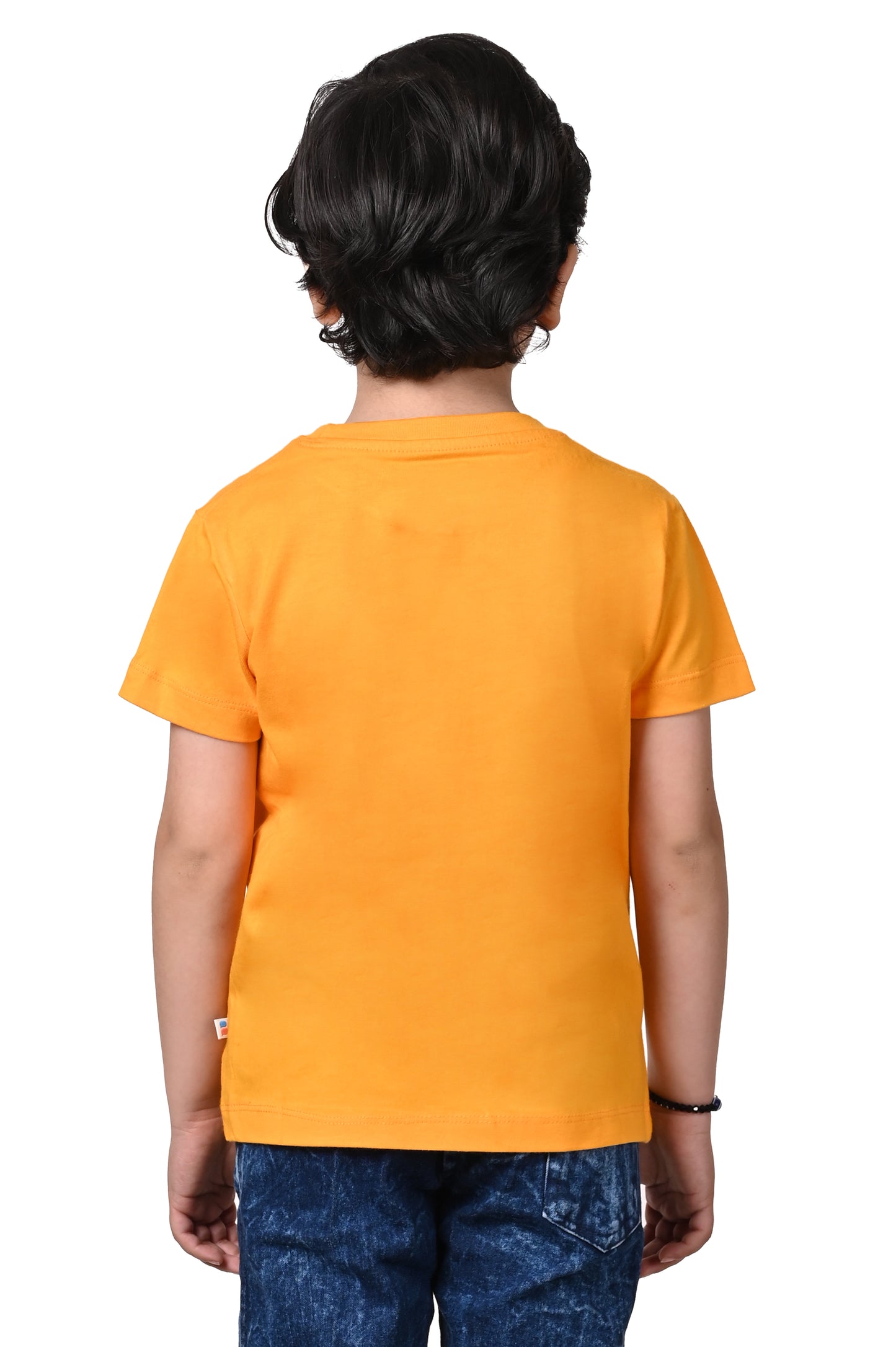 Yellow Cotton Printed T-Shirt for Boys Soft and Casual Fit