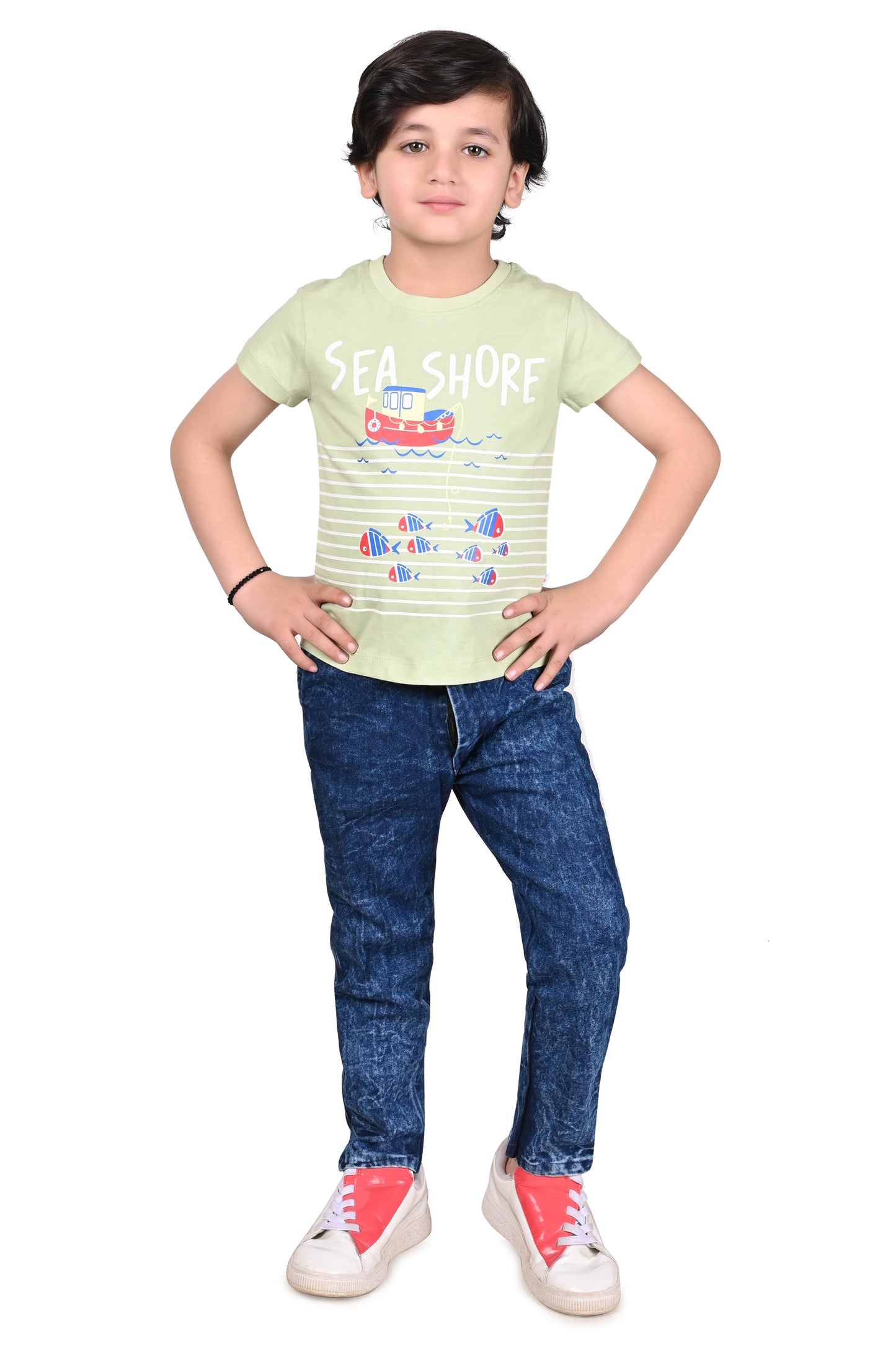Neo Mint Boys Cotton T-Shirt Printed Design Regular Fit