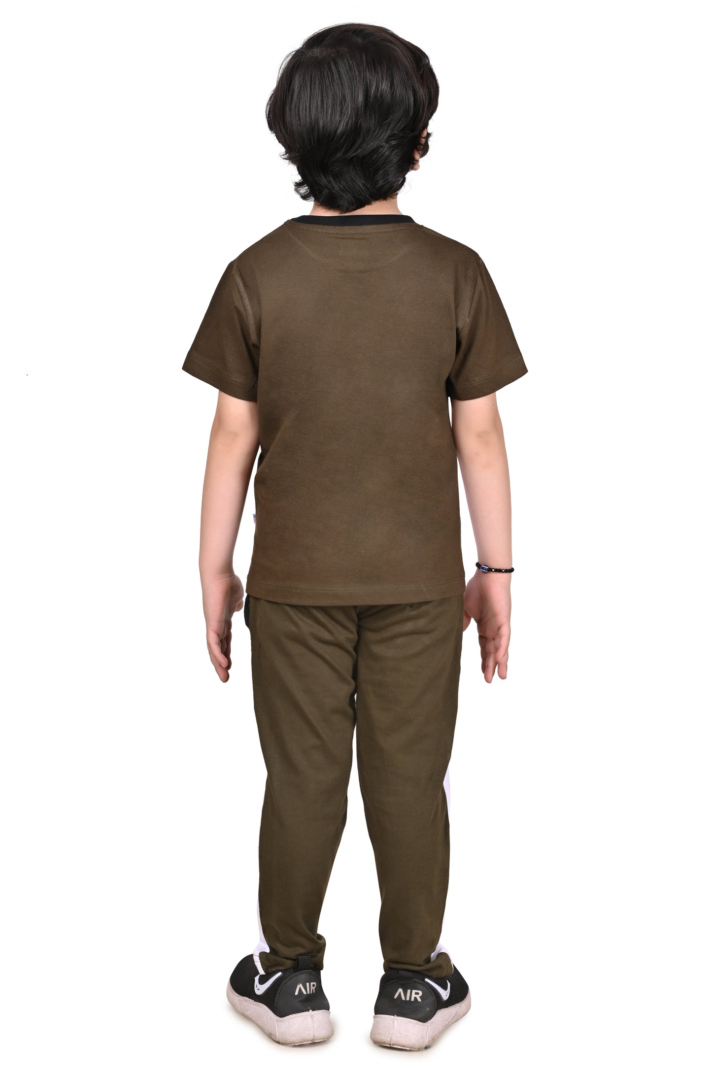Warm Gary and White  PrintedBoys Co Ord-Set