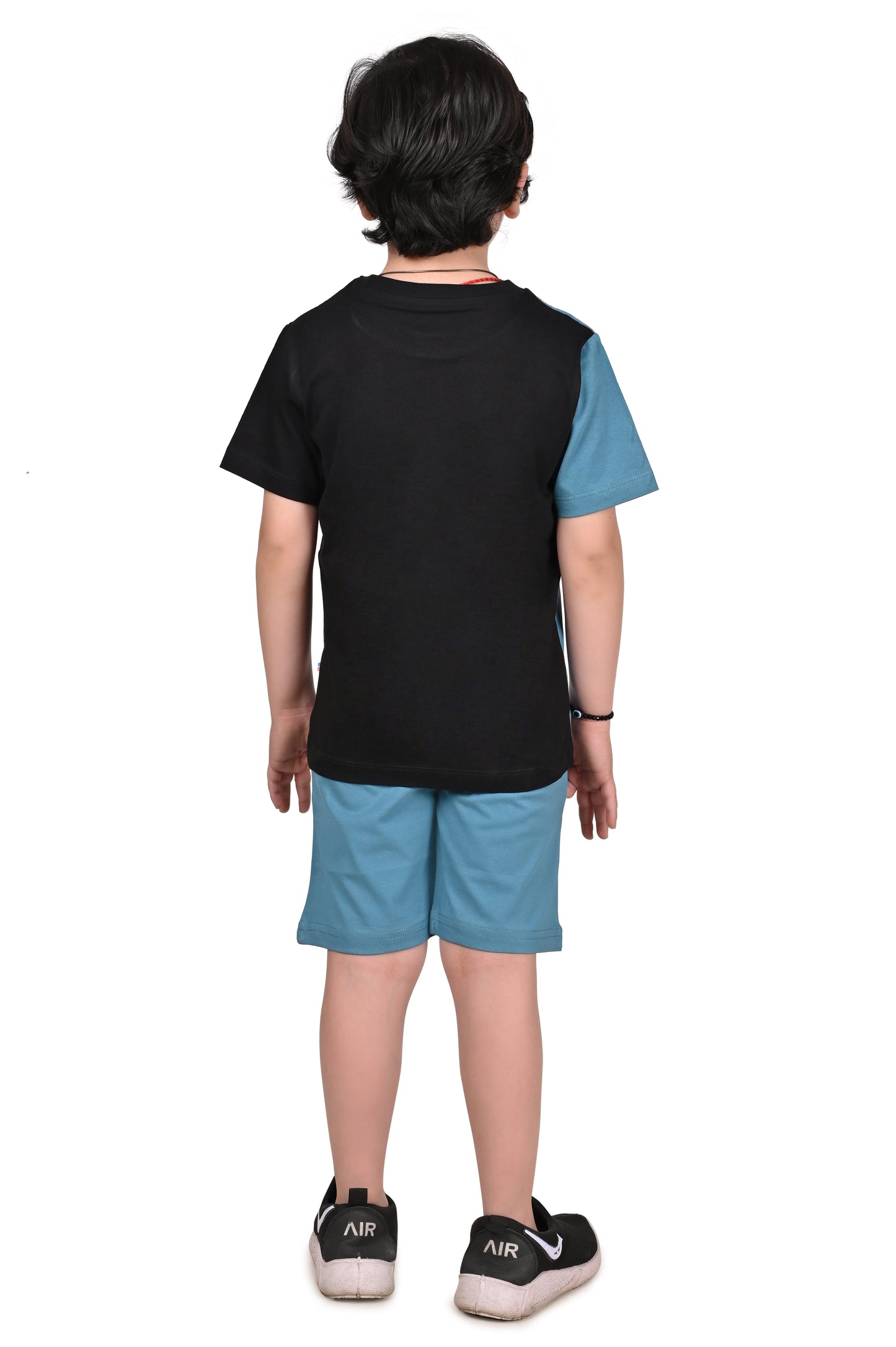 Blue and white  Mix Boys Regular Co-Ord Set