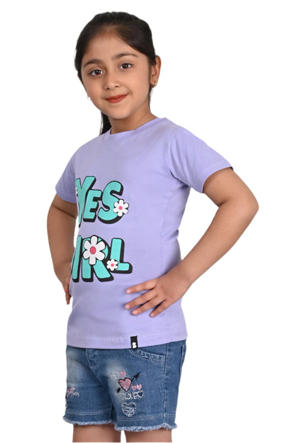 lavender Printed T-Shirt