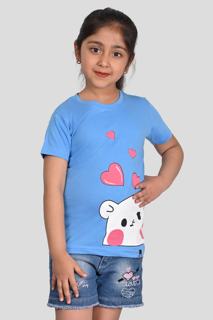Denim blue Printed T-Shirt