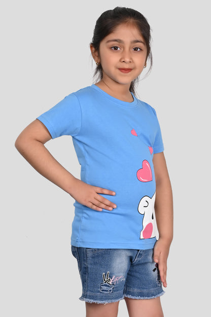 Denim blue Printed T-Shirt