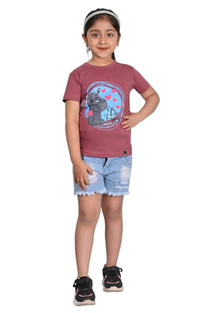 Mauve Printed T-Shirt